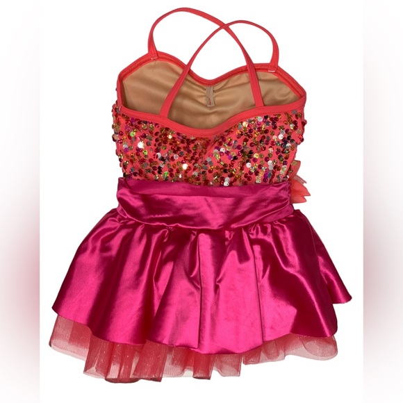 Weissman Dance Pageant Costume on piece outfit dress, sequins, child XS - Picture 2 of 8